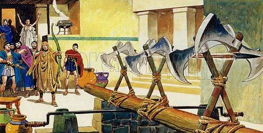 B184779-81_Ulysses-strung-the-bow-and-sent-an-arrow-through-the-narrow-spaces-between-the-axe-heads