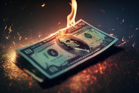 201742228-billete-de-un-dólar-en-llamas-concepto-de-quiebra-ia-generativa