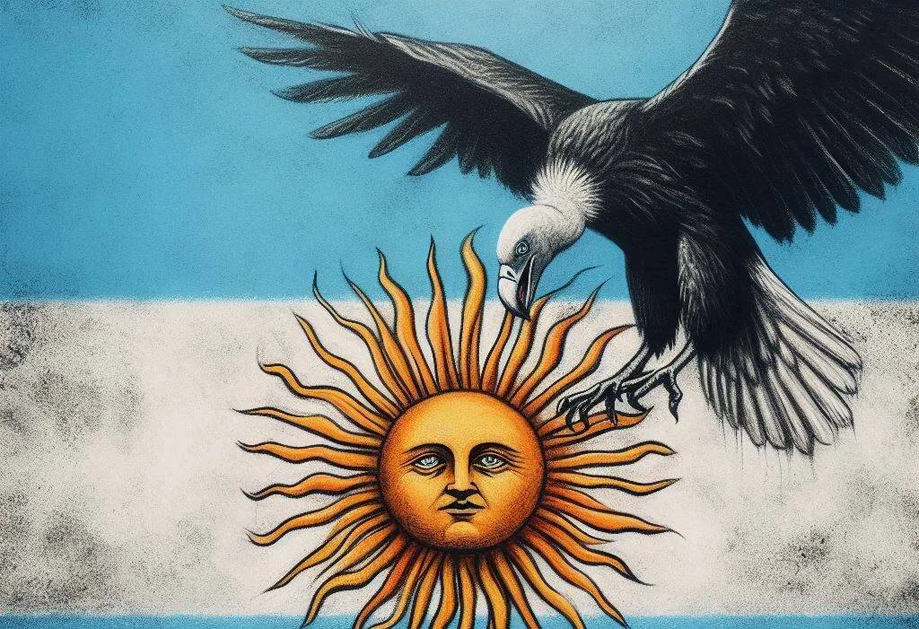 La-bandera-argentina-pintada-con-tiza-y-el-sol-siendo-comido-por-un-buitre-e1729781207961