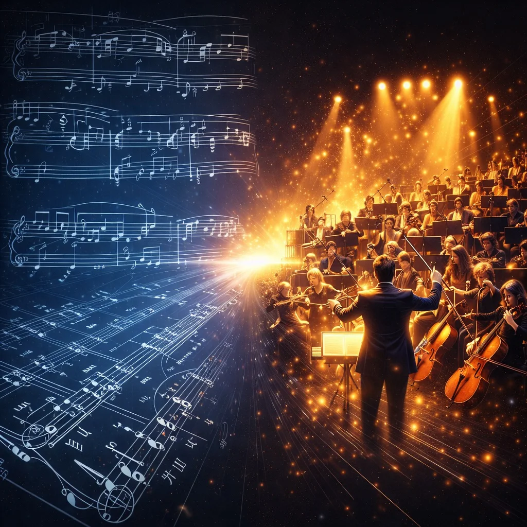 Sheet-music-to-orchestra-Dall·E