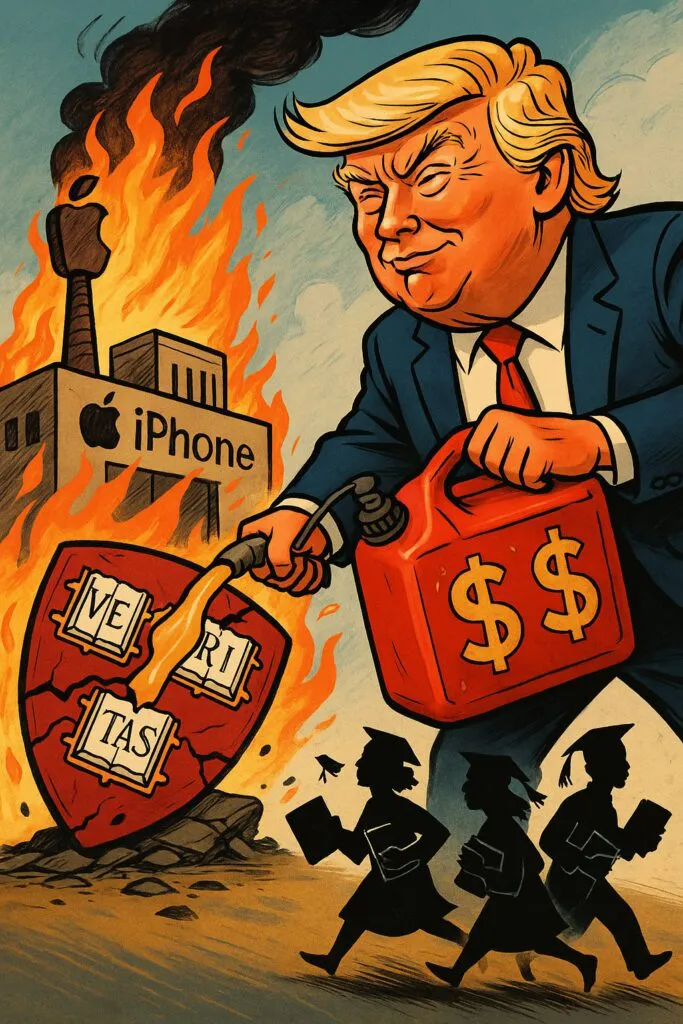 Trump-burning-Harvard-Dall·E-683x1024