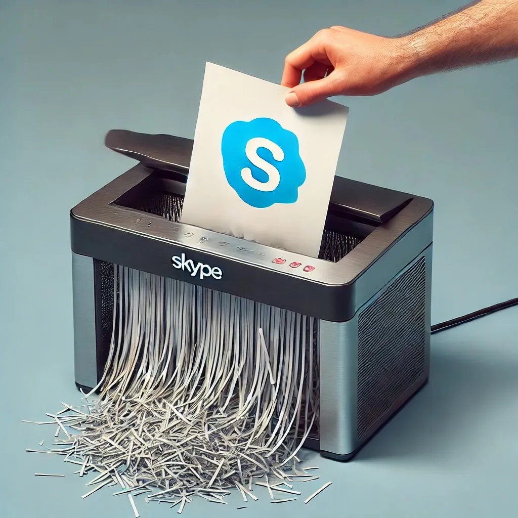 Skype-being-shredded-Dall·E