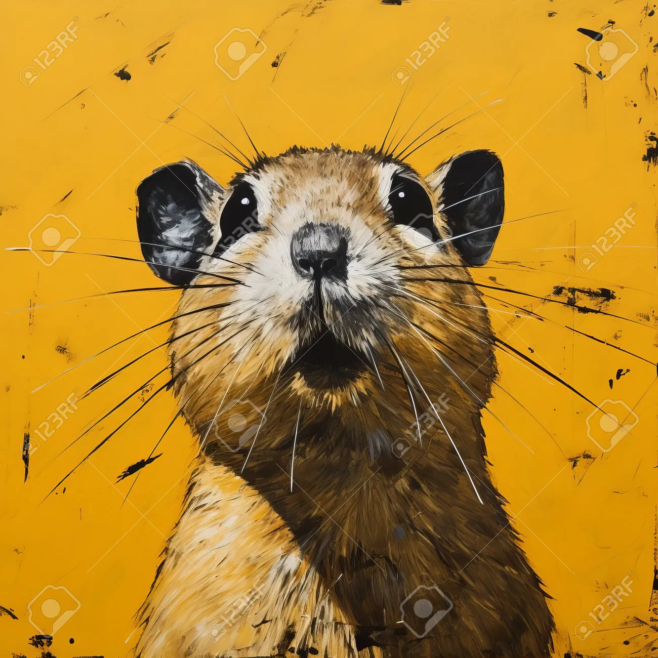 208908374-en-esta-obra-de-arte-al-óleo-sobre-lienzo-se-representa-una-tuza-con-los-dientes-afuera-la-pintura