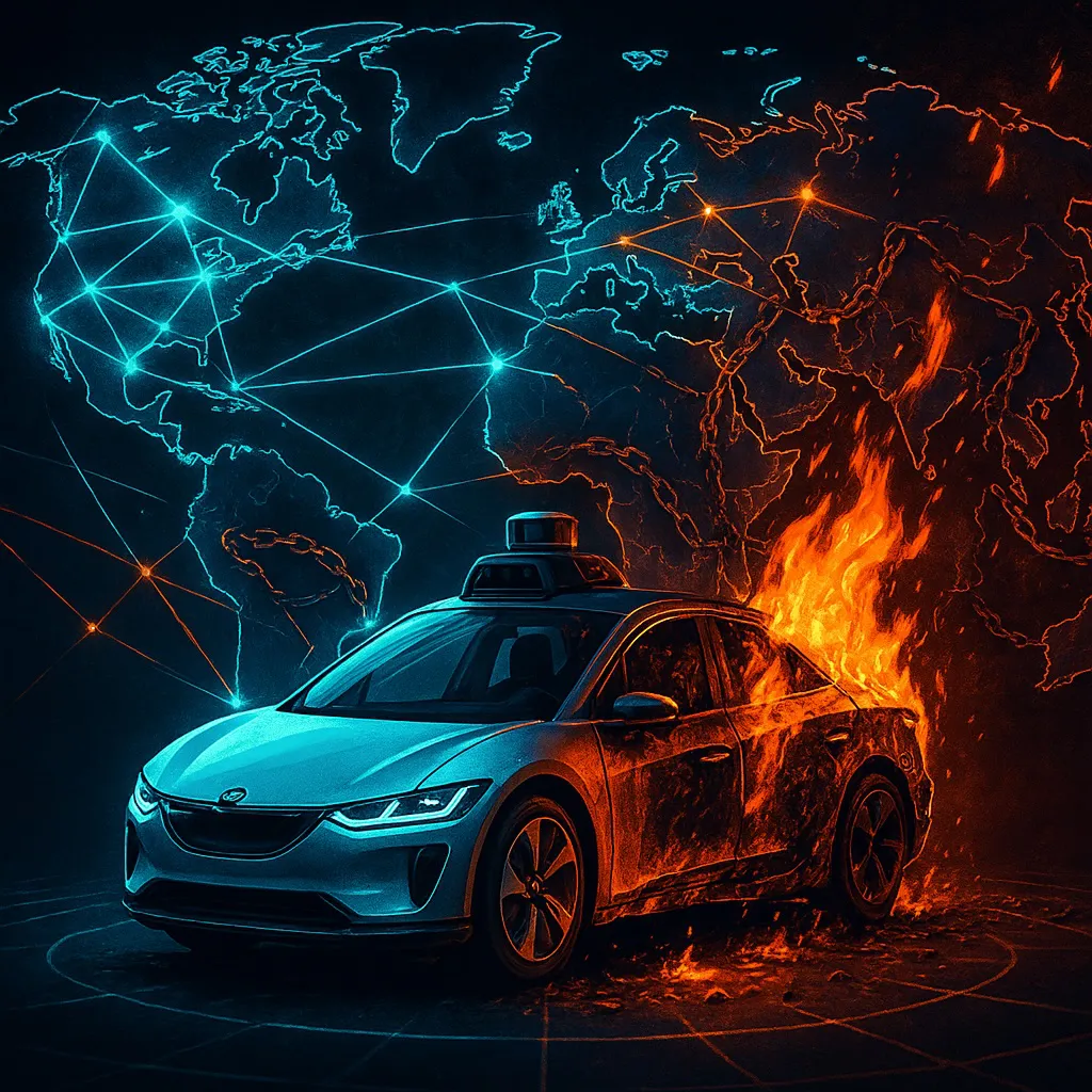 Burning-self-driving-car-Dall·E