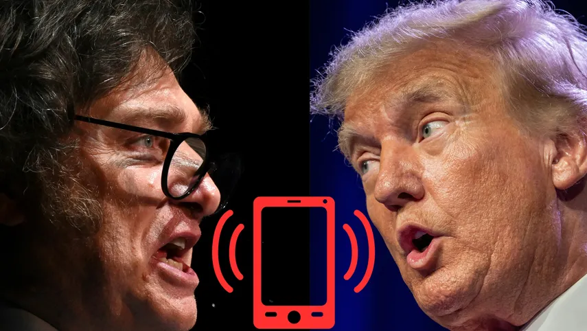 milei-trump-llamada-collage-afp