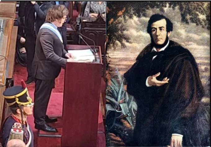 El-Matadero-de-hoy-y-ayer.-Javier-Milei-y-Esteban-Echeverria