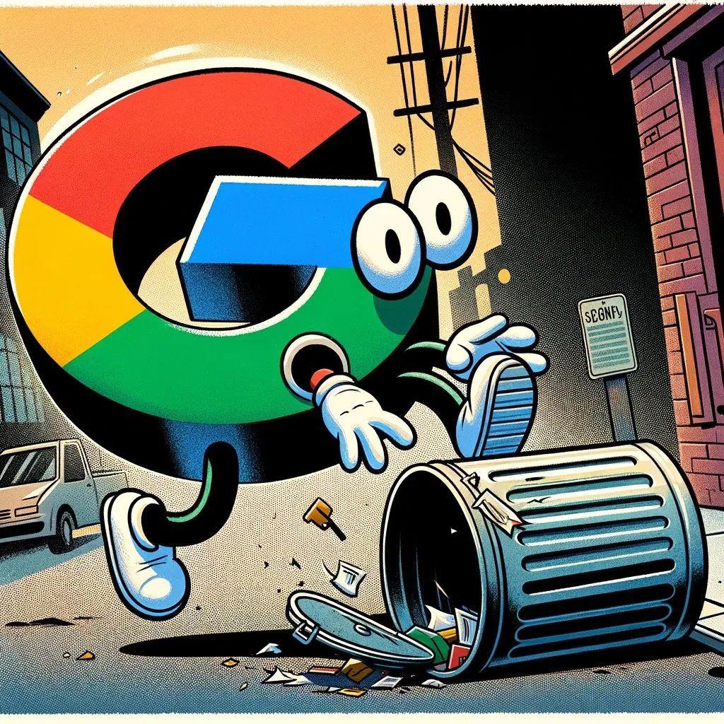 Google-logo-falling-in-a-trash-can