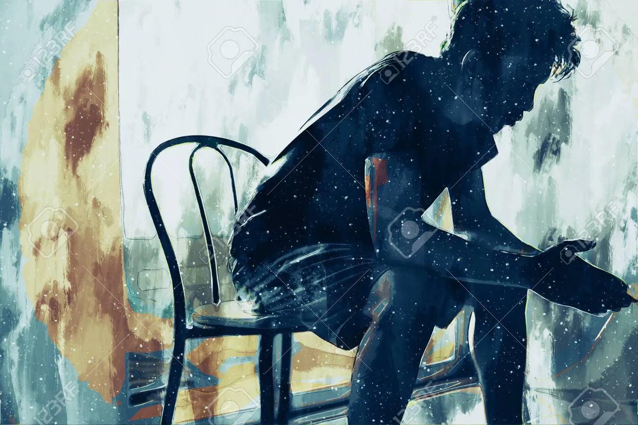 124879549-pintura-digital-del-hombre-triste-pensando-en-algo-en-la-habitación-ilustración-de-la-depresión-de