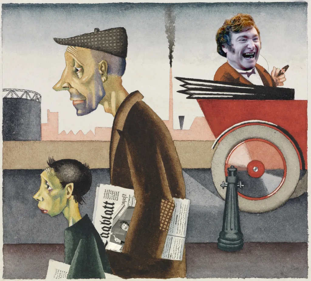 George-Scholz-El-Trabajo-es-Vergonzoso-1921-intervenido-por-Navaja-1024x926