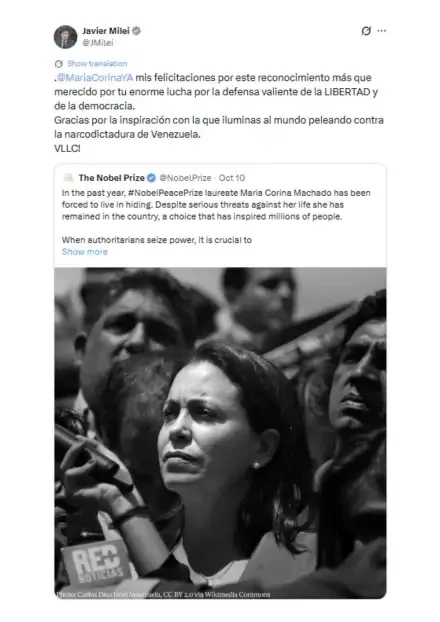 corina-machado-y-javier-milei-2149431